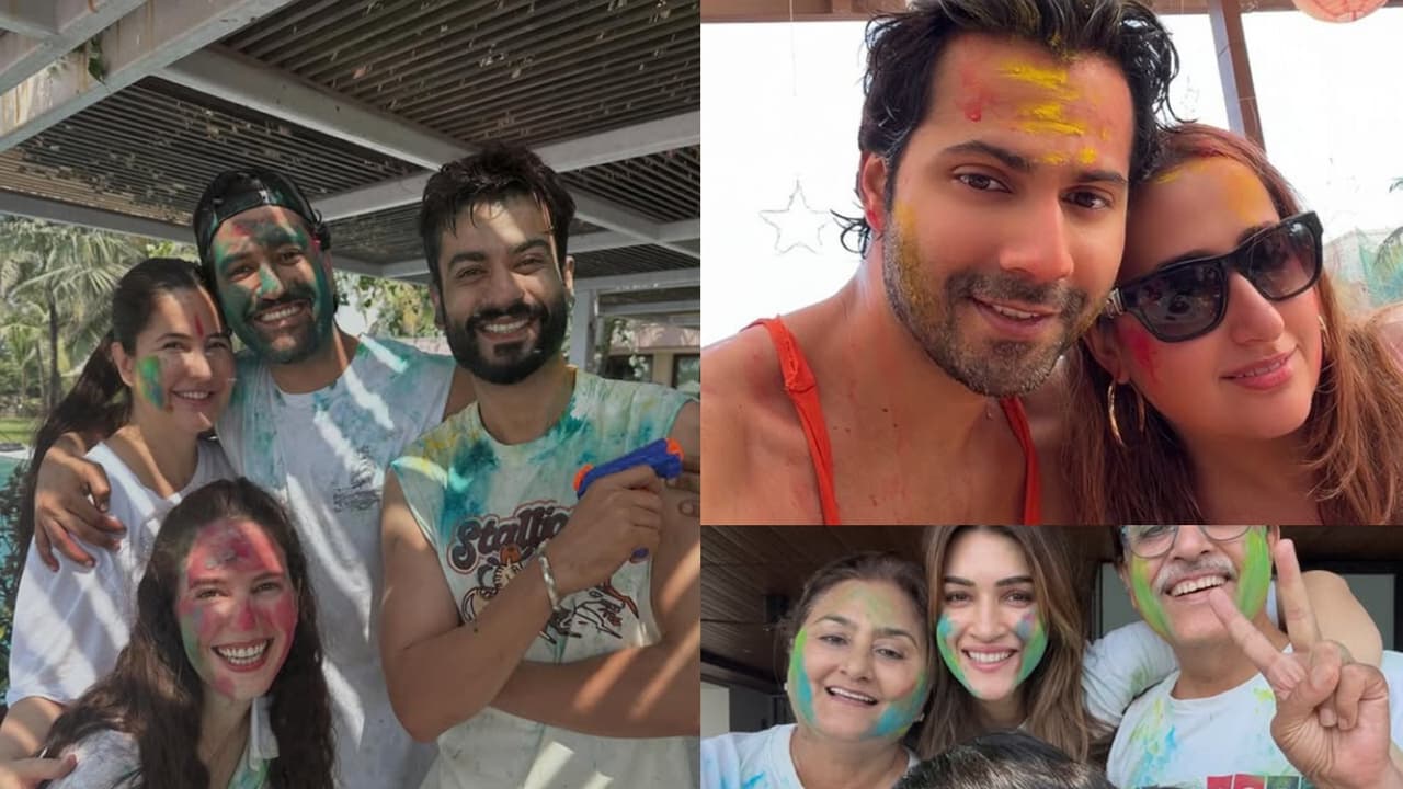 Celebs celebrating Holi (Photo/instagram/kritisanon,varundvn, katrinakaif) Celebs celebrating Holi (Photo/instagram/kritisanon,varundvn, katrinakaif)