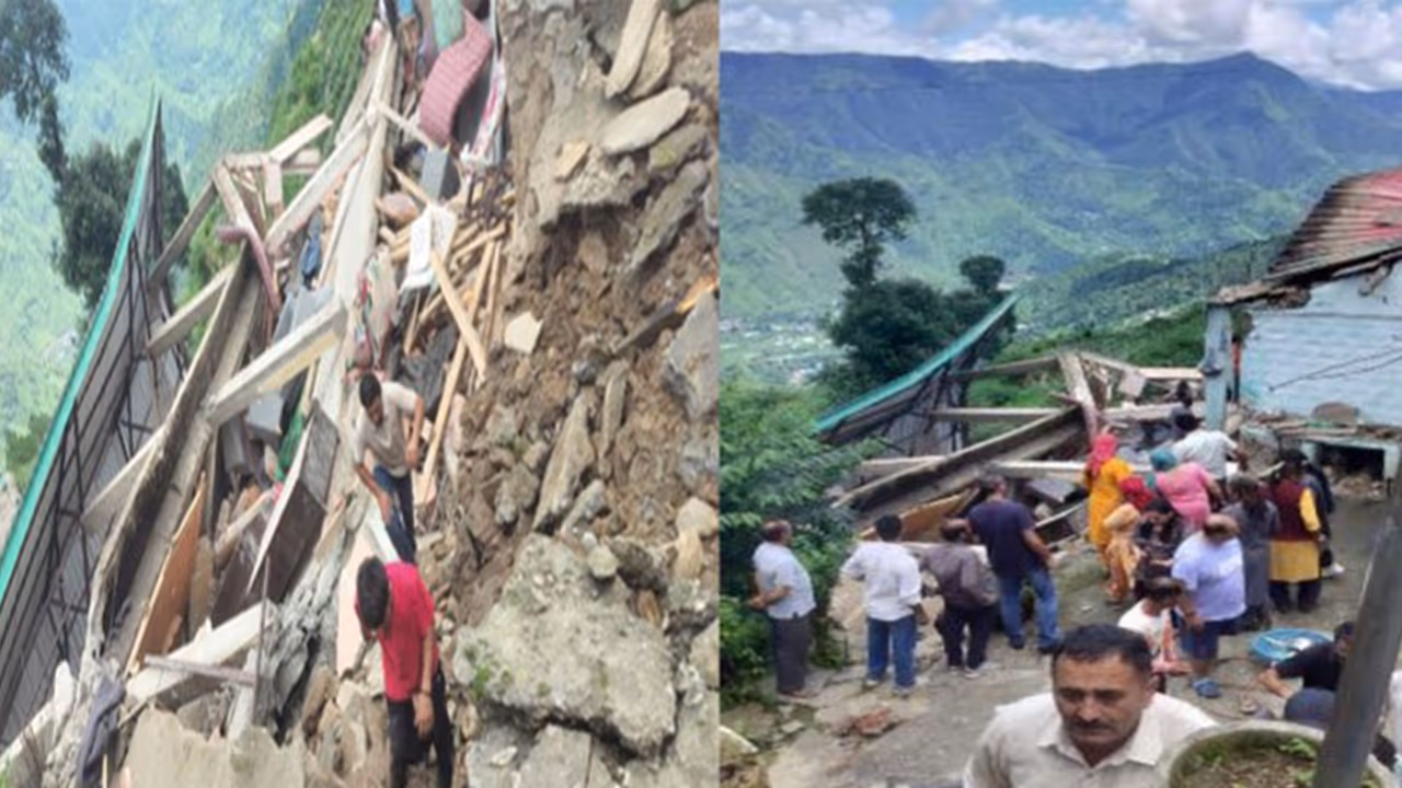 Two killed, two children injured as house collapses in Himachal's Sirmaur (Photo: Himachal DDMA) Two killed, two children injured as house collapses in Himachal's Sirmaur (Photo: Himachal DDMA)
