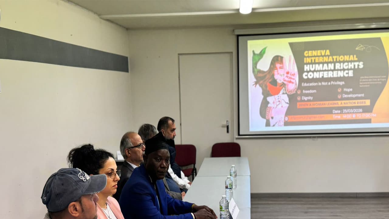 Activists and community representatives attend a session on the sidelines of the 61st UN Human Rights Council in Geneva, raising concerns over reported civilian bombardment in Afghanistan and broader human rights issues. (Photo/ANI) Activists and community representatives attend a session on the sidelines of the 61st UN Human Rights Council in Geneva, raising concerns over reported civilian bombardment in Afghanistan and broader human rights issues. (Photo/ANI)