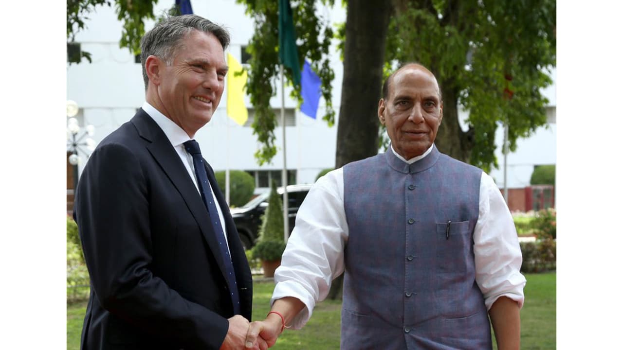 Australian Deputy Prime Minister and Minister for Defence, Richard Marles and Defence Minister Rajnath Singh (File photo: X@rajnathsingh) Australian Deputy Prime Minister and Minister for Defence, Richard Marles and Defence Minister Rajnath Singh (File photo: X@rajnathsingh)