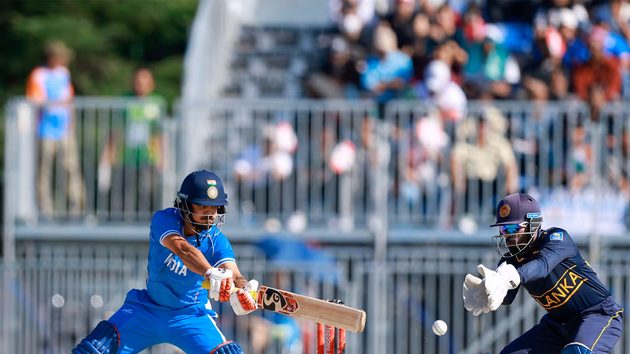 Ishan Kishan playing a shot against Sri Lanka in semi final match (Photo: X/ @BCCI) Ishan Kishan playing a shot against Sri Lanka in semi final match (Photo: X/ @BCCI)
