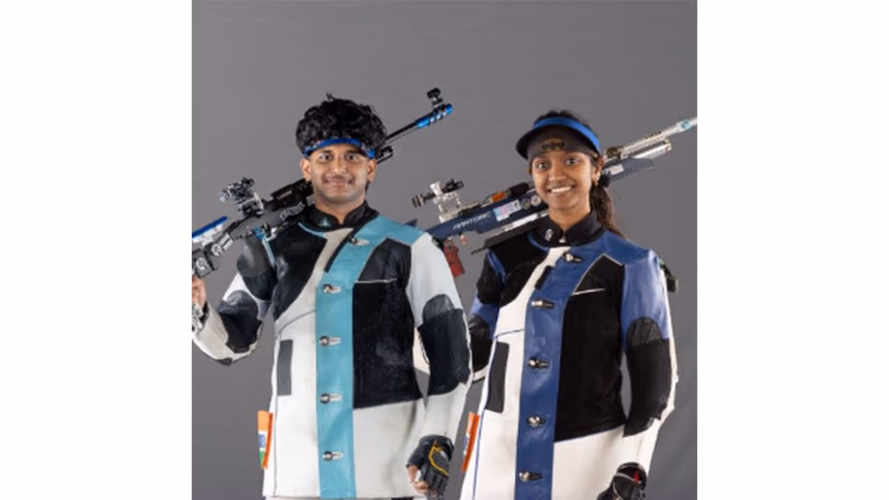 Parth Mane (L) and Elavenil Valarivan (R). (Photo: X/@Media_SAI) Parth Mane (L) and Elavenil Valarivan (R). (Photo: X/@Media_SAI)