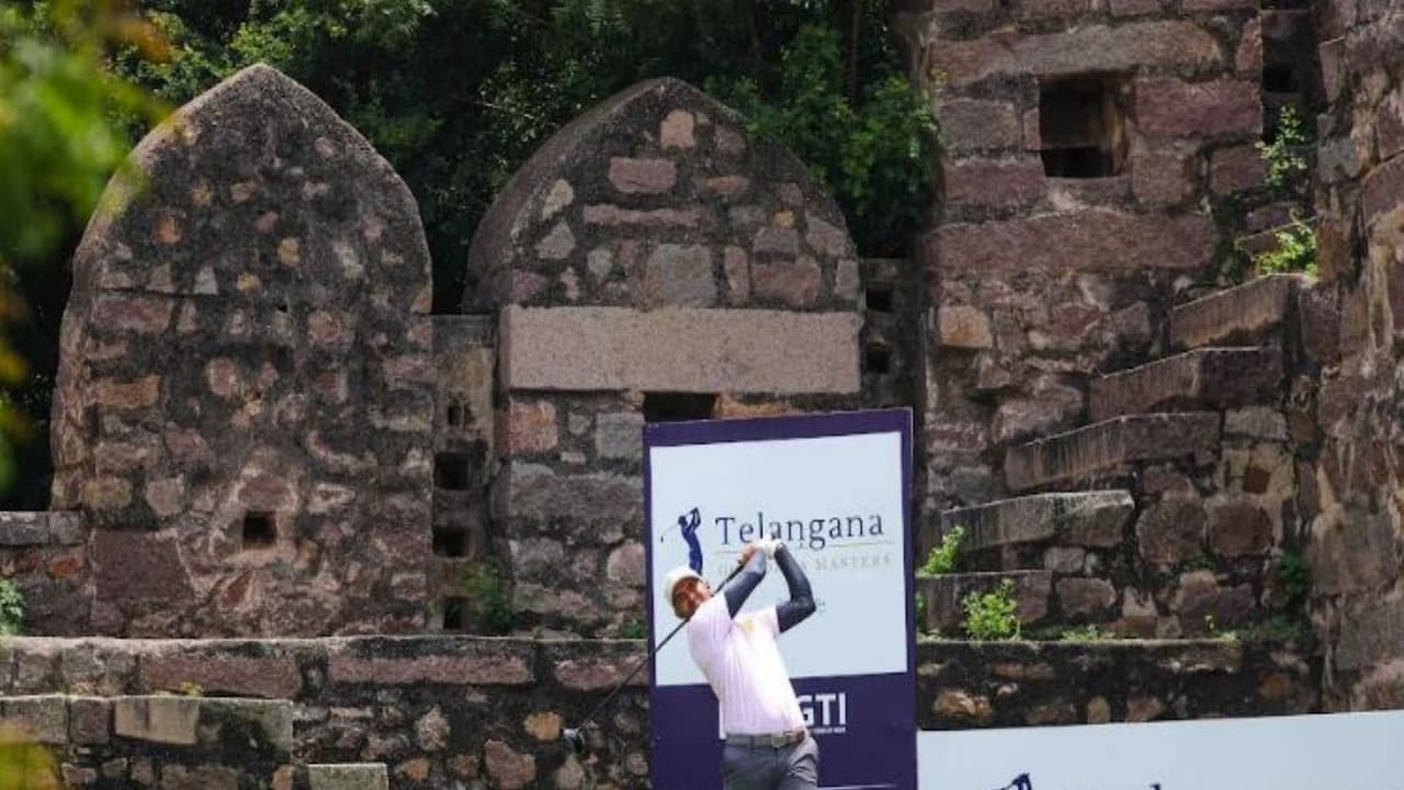 India golfer Dhruv Sheoran in action during Telangana Golconda Masters (Image: PGTI) India golfer Dhruv Sheoran in action during Telangana Golconda Masters (Image: PGTI)
