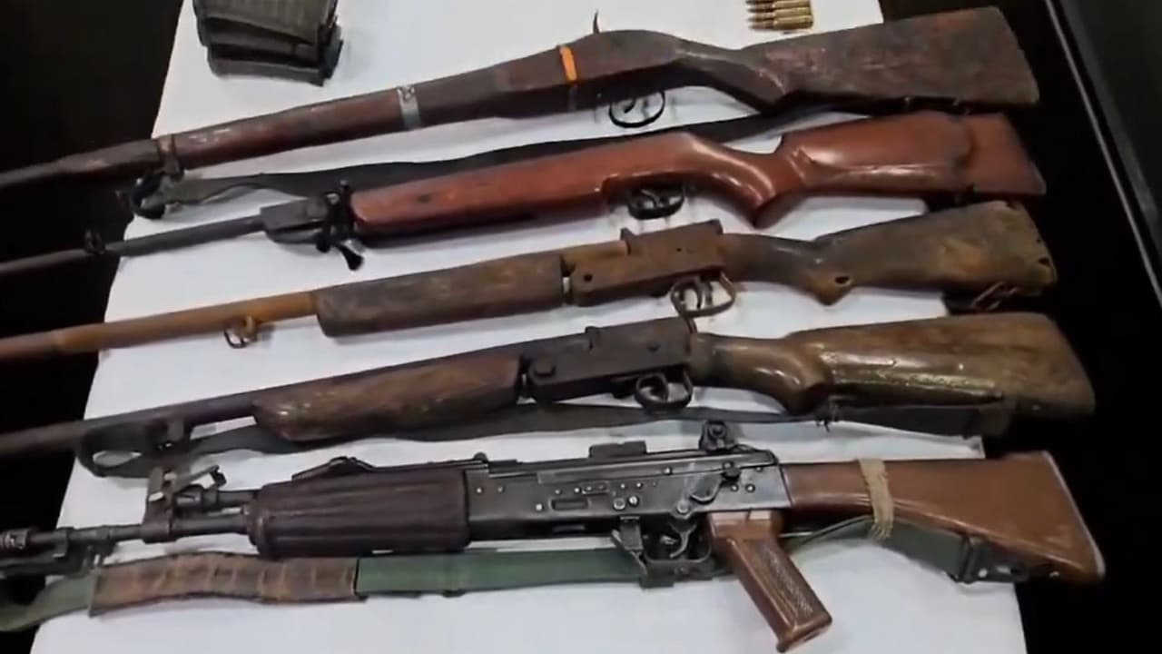 Security forces recover arms, explosives, cash and gold worth around Rs 18 lakh during an anti Naxal operation in Dantewada (Photo/ANI) Security forces recover arms, explosives, cash and gold worth around Rs 18 lakh during an anti Naxal operation in Dantewada (Photo/ANI)