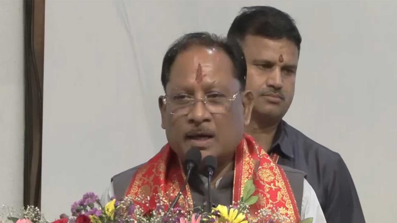 Chhattisgarh CM Vishnu Deo Sai during Yoga charge assumption ceremony (Photo/ANI) Chhattisgarh CM Vishnu Deo Sai during Yoga charge assumption ceremony (Photo/ANI)