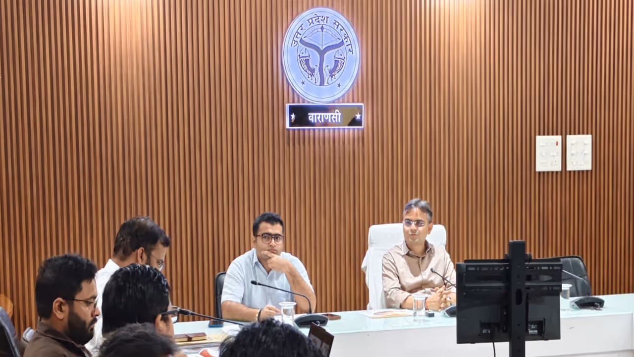 Varanasi DM Satyendra Kumar reviews Jal Jeevan Mission projects (Photo/ANI) Varanasi DM Satyendra Kumar reviews Jal Jeevan Mission projects (Photo/ANI)