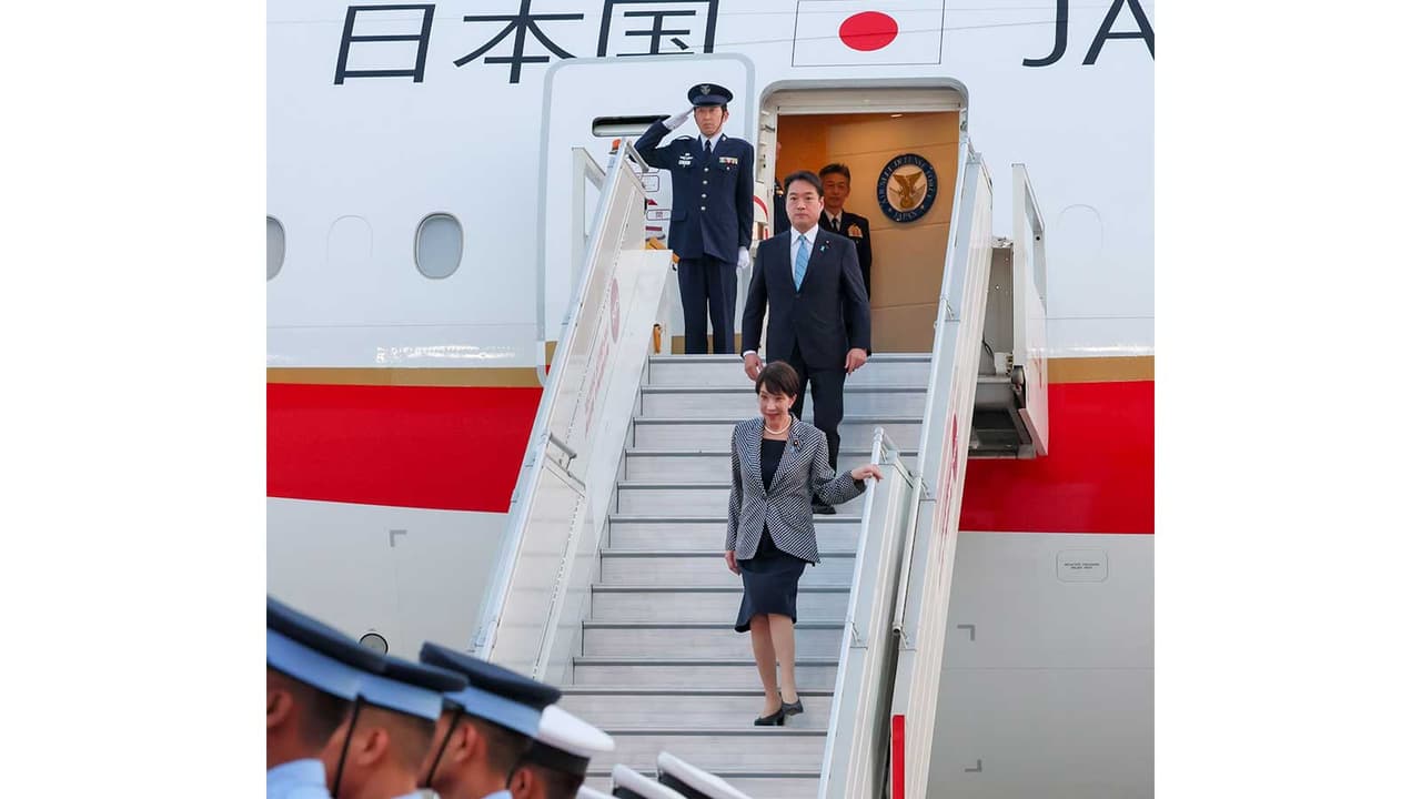 Japanese Prime Minister Sanae Takaichi arrives in India (Photo/X@takaichi_sanae) Japanese Prime Minister Sanae Takaichi arrives in India (Photo/X@takaichi_sanae)