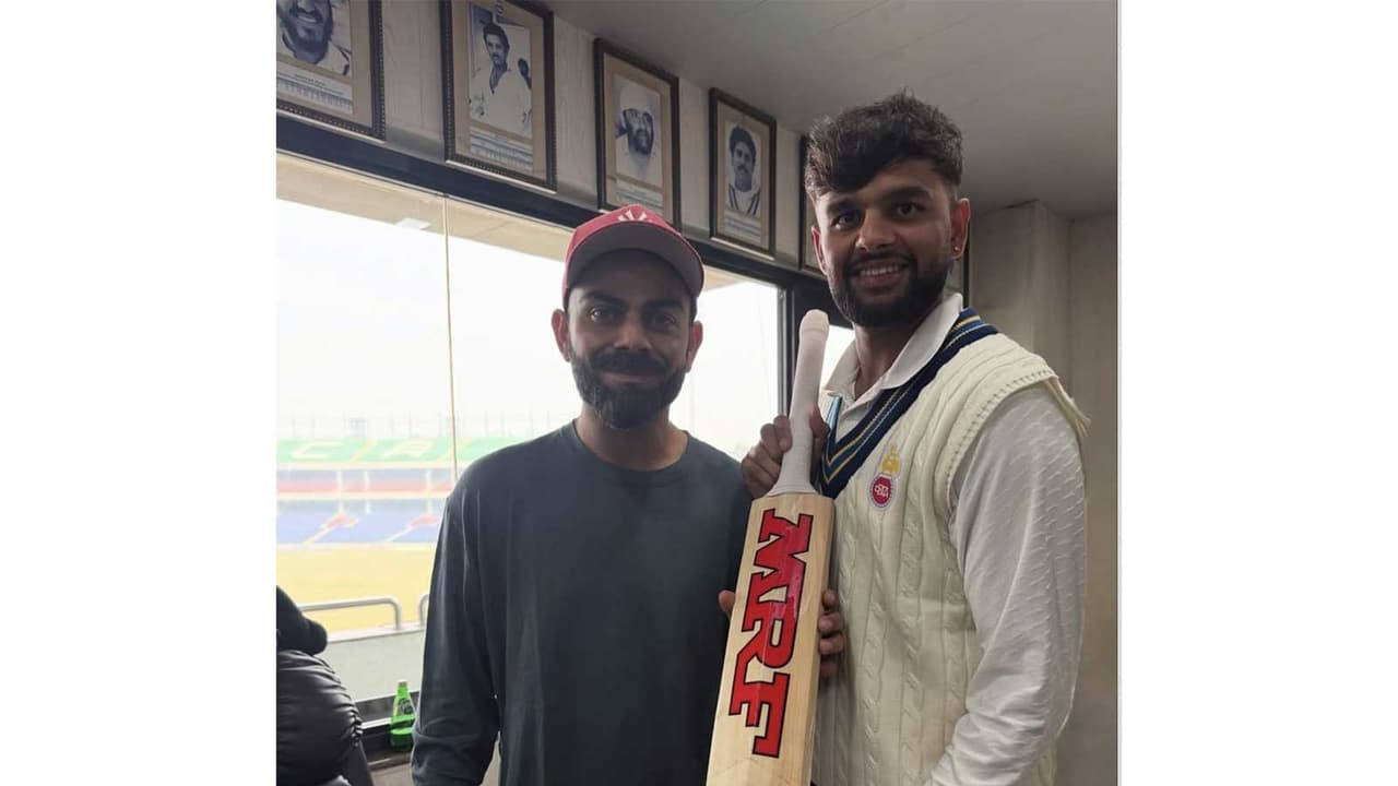 Sanat Sangwan with Virat Kohli. (Photo: @sanat.sangwan Instagram) Sanat Sangwan with Virat Kohli. (Photo: @sanat.sangwan Instagram)