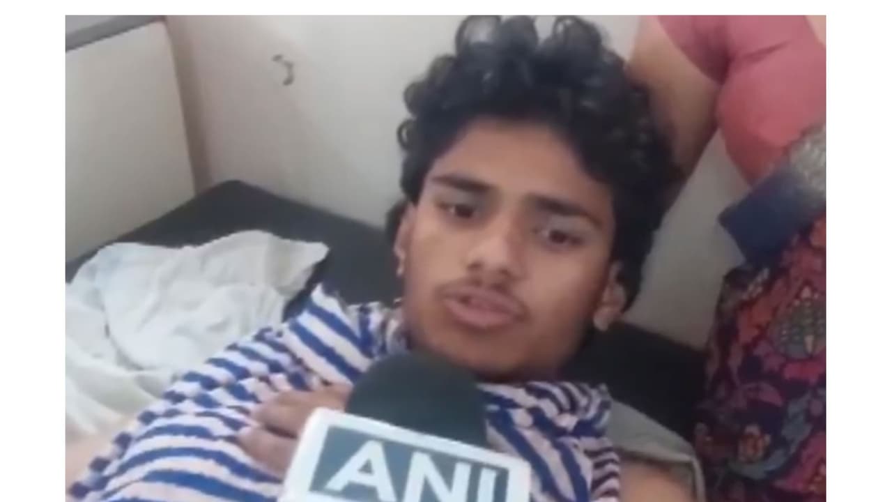 Sagar a devotee who was injured in a stampede in Mahakaleshwar Nath Chandeshwar Mandir in Ujjain (Photo/ANI) Sagar a devotee who was injured in a stampede in Mahakaleshwar Nath Chandeshwar Mandir in Ujjain (Photo/ANI)