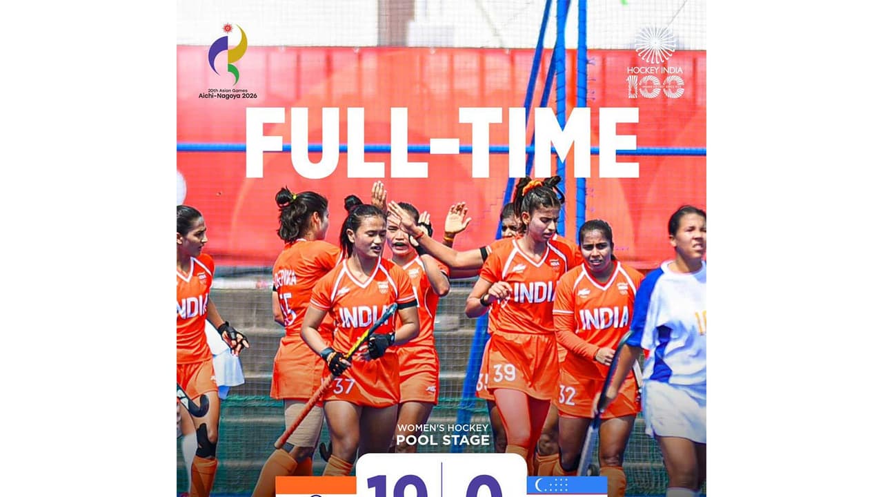 India thrash Uzbekistan 19 0 in Asian Games 2026 women's hockey event (Photo: X/@TheHockeyIndia) India thrash Uzbekistan 19 0 in Asian Games 2026 women's hockey event (Photo: X/@TheHockeyIndia)