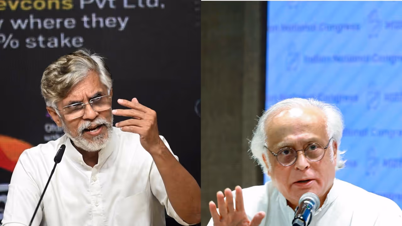 Congress leaders Pawan Khera and Jairam Ramesh (Photo/ANI) Congress leaders Pawan Khera and Jairam Ramesh (Photo/ANI)