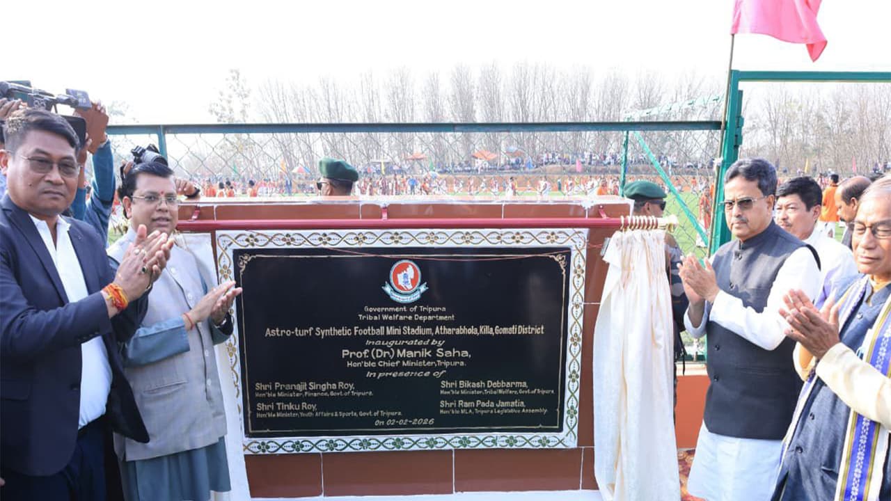 Tripura Chief Minister Manik Saha inaugurating development projects (Photo/ANI) Tripura Chief Minister Manik Saha inaugurating development projects (Photo/ANI)