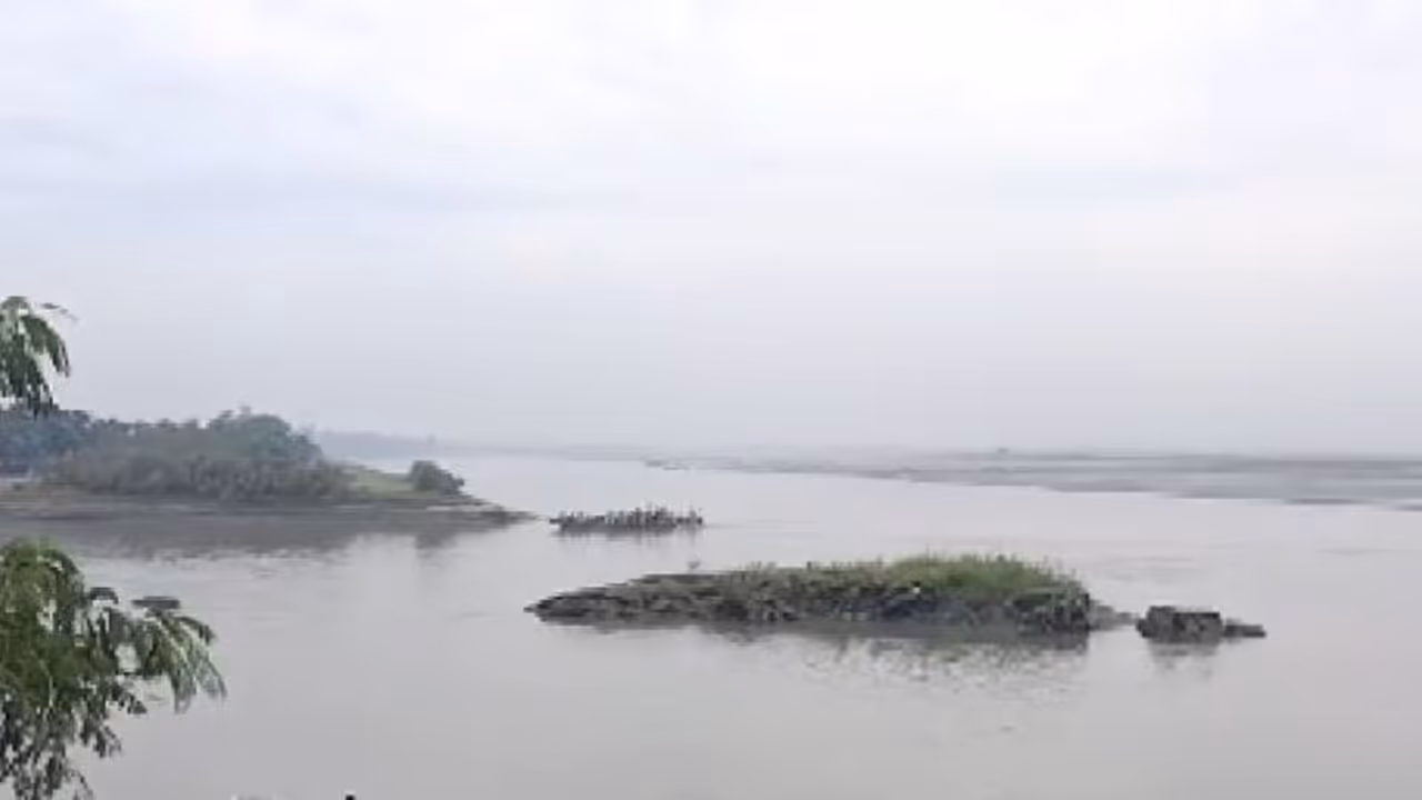 Visual from Assam's Dhubri following CWC's flood advisory over Bhutan GLOF (Photo/ANI) Visual from Assam's Dhubri following CWC's flood advisory over Bhutan GLOF (Photo/ANI)