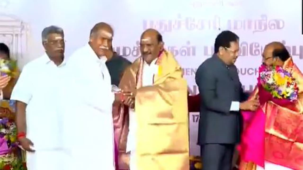 Visual from the swearing in ceremony in Puducherry (Photo/ANI) Visual from the swearing in ceremony in Puducherry (Photo/ANI)