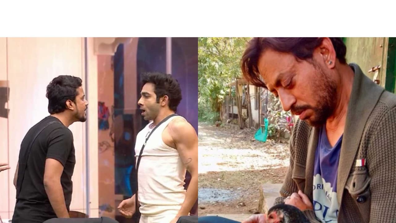 Aman and Asif in BB (L) Irrfan Khan (R) (Photos/Instagram@sikdarsutapa/@jiohotstarreality) Aman and Asif in BB (L) Irrfan Khan (R) (Photos/Instagram@sikdarsutapa/@jiohotstarreality)