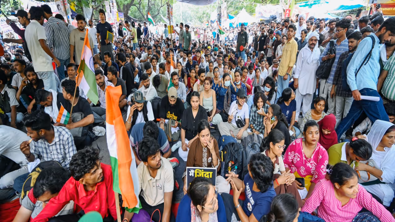 Visuals from protest at Jantar Mantar (File Photo/ANI) Visuals from protest at Jantar Mantar (File Photo/ANI)