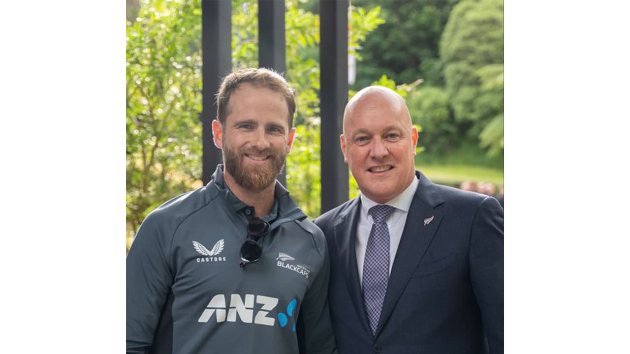 Kane Williamson (L) and Christopher Luxon (R). (Photo: X/@chrisluxonmp) Kane Williamson (L) and Christopher Luxon (R). (Photo: X/@chrisluxonmp)