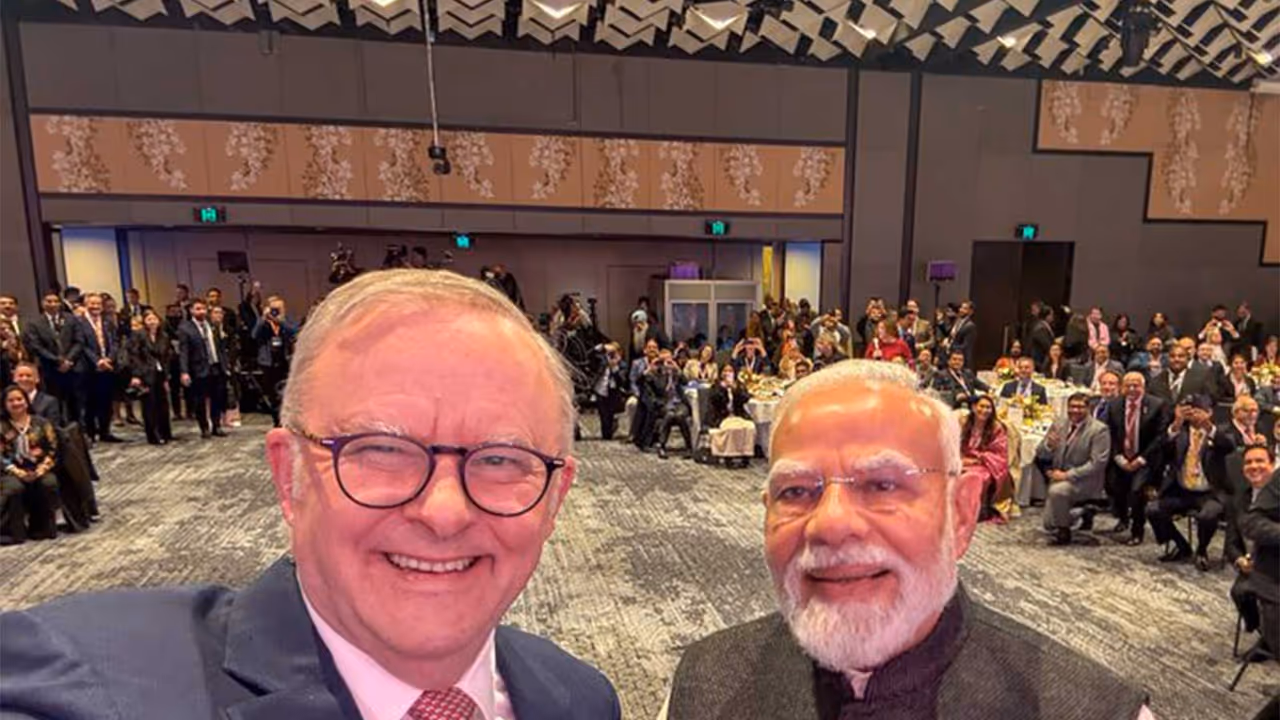 Prime Minister Narendra Modi and Australian Prime Minister Anthony Albanese share a selfie. (Photo: X/@AlboMP) Prime Minister Narendra Modi and Australian Prime Minister Anthony Albanese share a selfie. (Photo: X/@AlboMP)