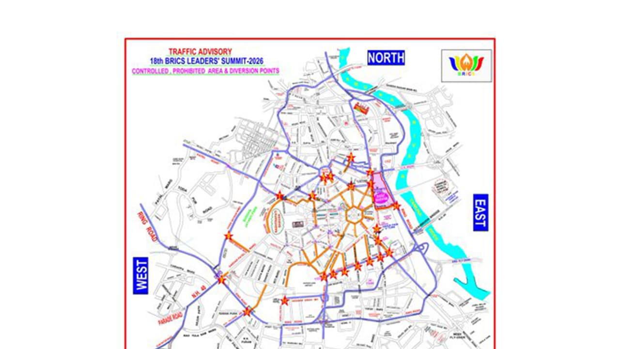 Delhi Police issues traffic advisory (Photo/X/@dtptraffic) Delhi Police issues traffic advisory (Photo/X/@dtptraffic)