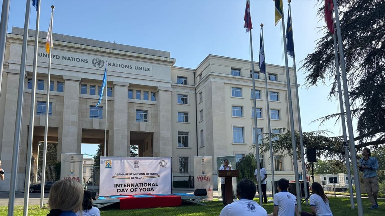 UN Geneva marks International Day of Yoga at 'Palais des Nations' (Photo/X/@UN_Valovaya) UN Geneva marks International Day of Yoga at 'Palais des Nations' (Photo/X/@UN_Valovaya)