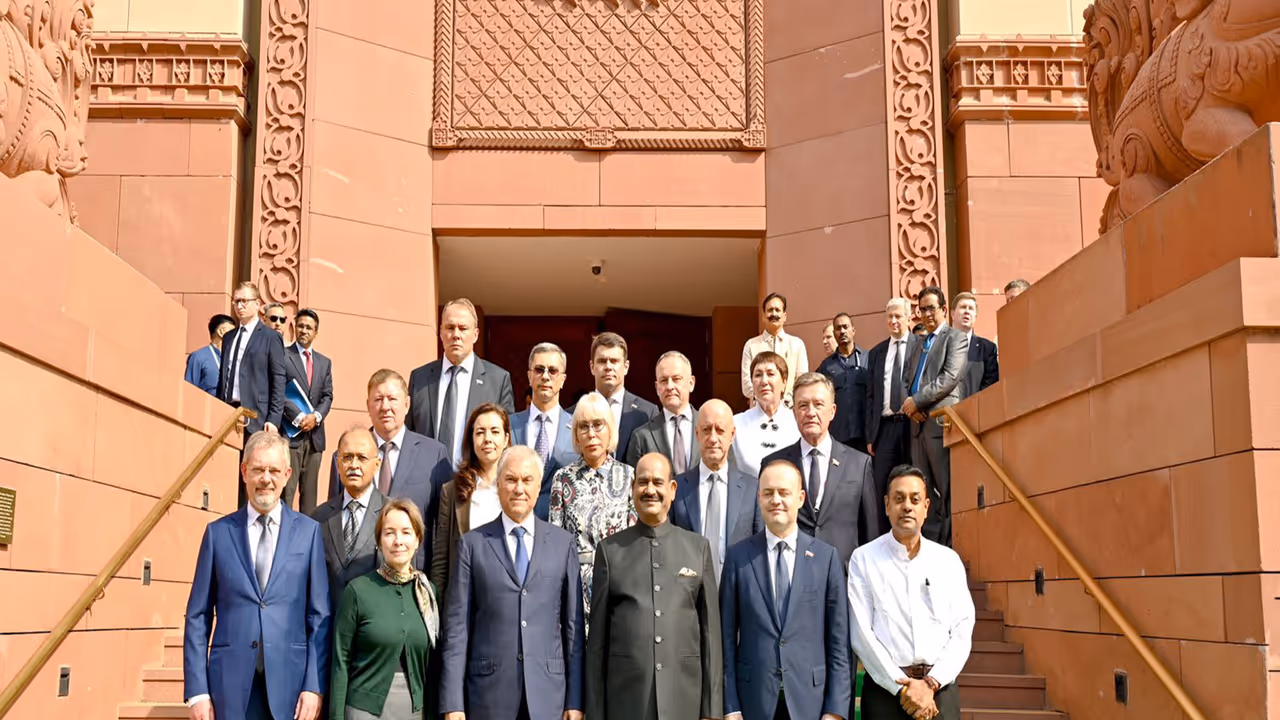 Lok Sabha Speaker Om Birla holds bilateral talks with Chairman of the State Duma of the Federal Assembly of the Russian Federation, Vyacheslav Volodin (Photo/X/@ombirlakota) Lok Sabha Speaker Om Birla holds bilateral talks with Chairman of the State Duma of the Federal Assembly of the Russian Federation, Vyacheslav Volodin (Photo/X/@ombirlakota)