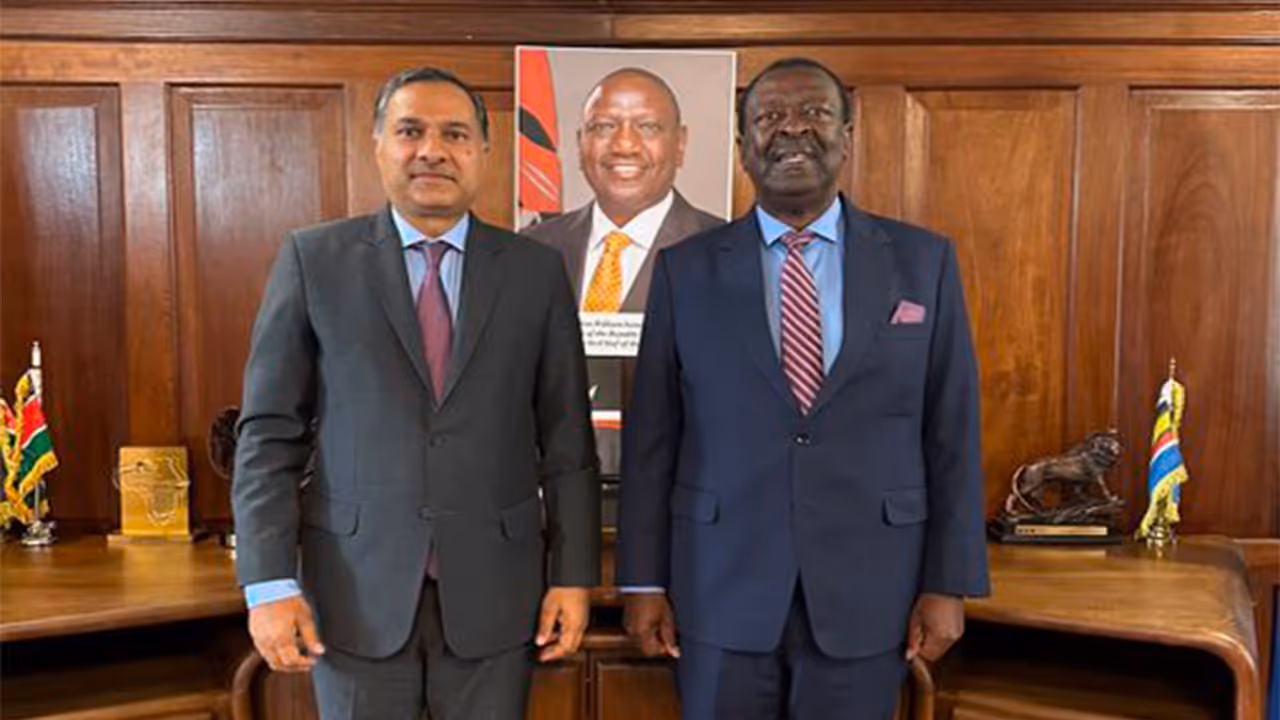 India’s High Commissioner to Kenya Adarsh Swaika meets Kenyan Prime Cabinet Secretary Musalia W Mudavadi in Nairobi. (Photo: X/@IndiainKenya) India’s High Commissioner to Kenya Adarsh Swaika meets Kenyan Prime Cabinet Secretary Musalia W Mudavadi in Nairobi. (Photo: X/@IndiainKenya)