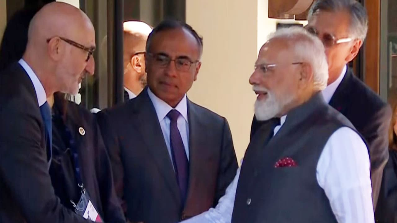 Prime Minister Narendra Modi arrives at G7 Summit venue in Evian (Photo/DD/ANI) Prime Minister Narendra Modi arrives at G7 Summit venue in Evian (Photo/DD/ANI)