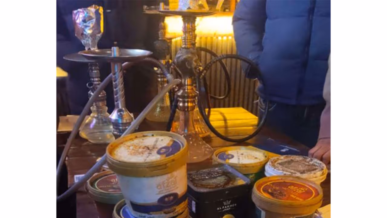 Sheesha (Hukkah) confiscated by State Flying Squad on Saturday in Shimla. (Photo/Health Department, HP)