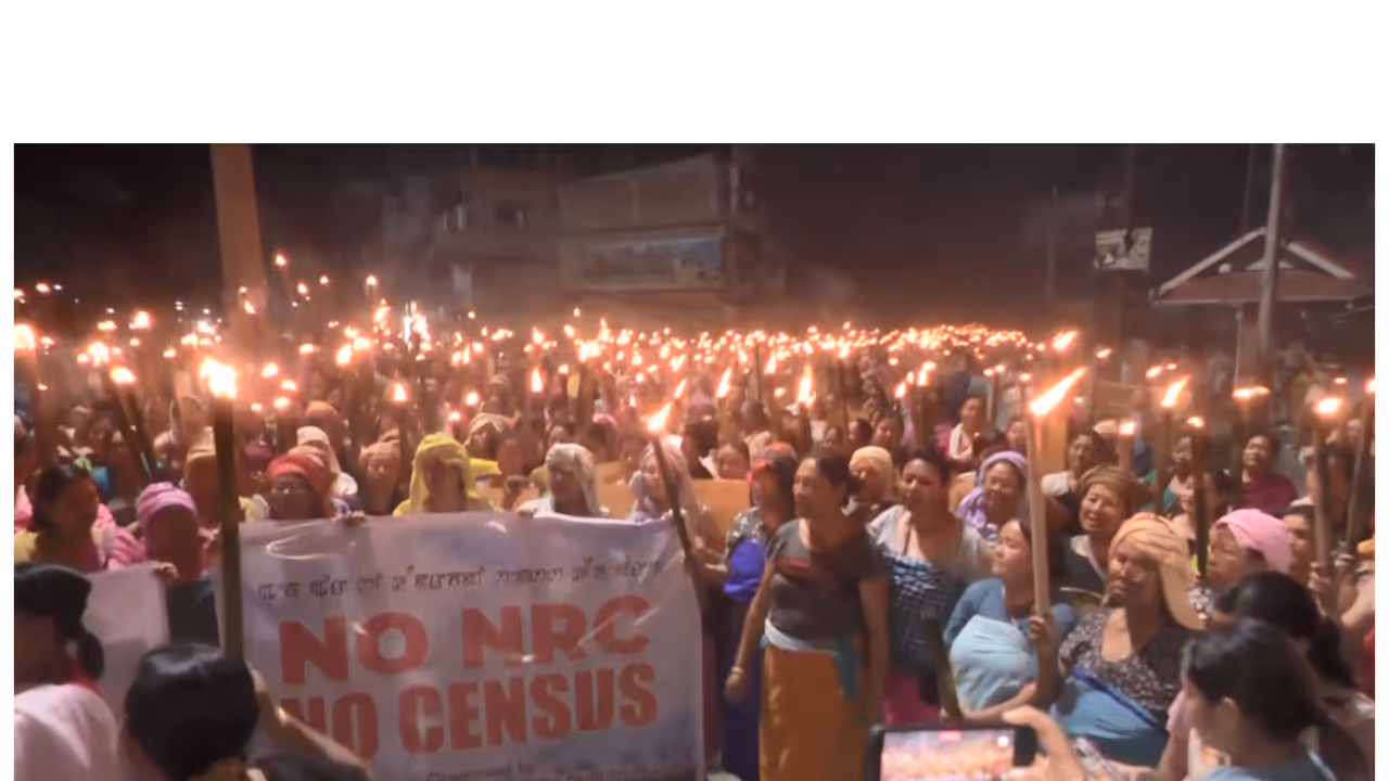 Women’s group holds torch rally in Manipur (Photo/ANI) Women’s group holds torch rally in Manipur (Photo/ANI)
