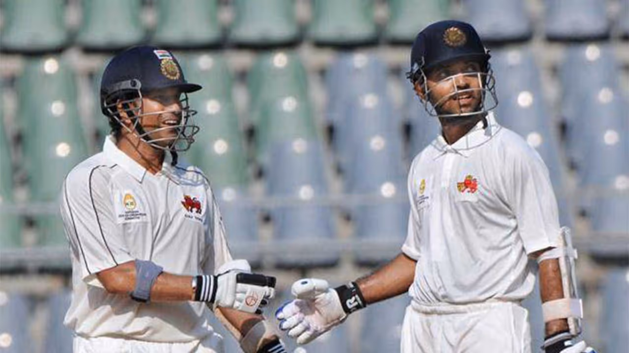 Sachin Tendulkar and Ajinjkya Rahane (Image source: Sachin's X) Sachin Tendulkar and Ajinjkya Rahane (Image source: Sachin's X)
