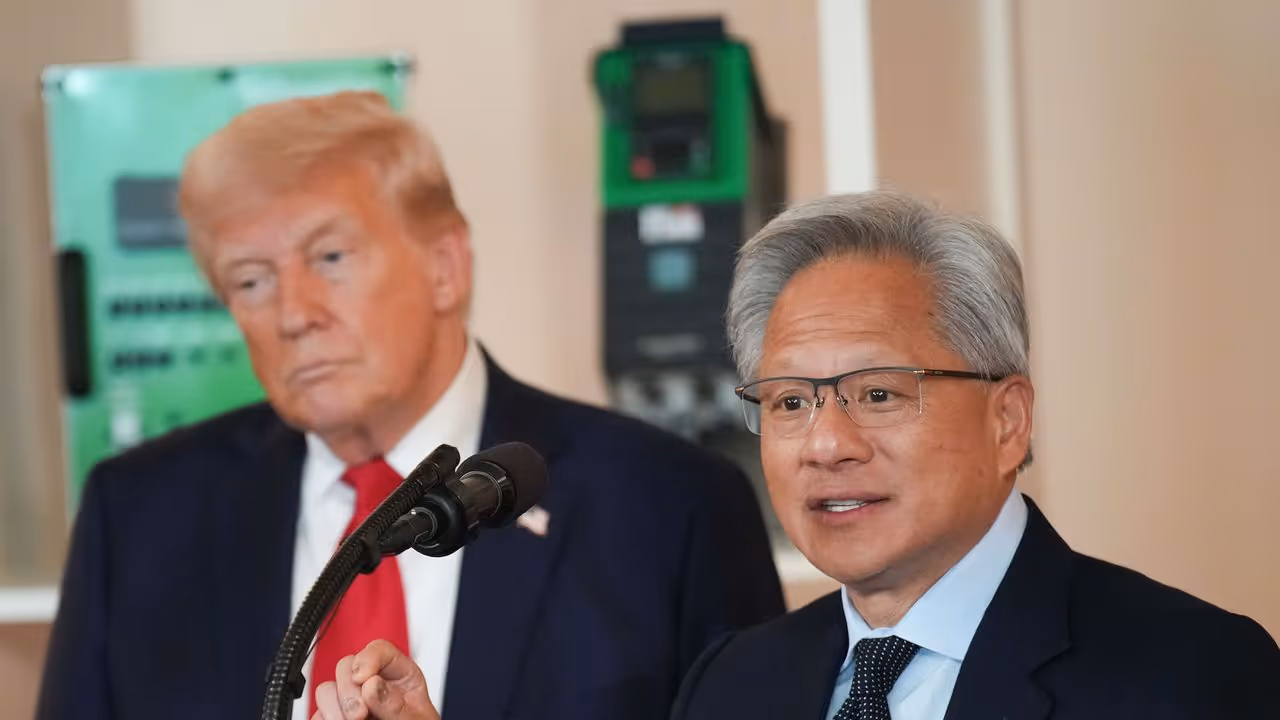 https://stocktwits.com/news articles/markets/equity/trump calls nvda ceo jensen huang mid conference to talk ai regulation says report the robots are not going to be taking over/cZtm1VpRBT7 https://stocktwits.com/news articles/markets/equity/trump calls nvda ceo jensen huang mid conference to talk ai regulation says report the robots are not going to be taking over/cZtm1VpRBT7