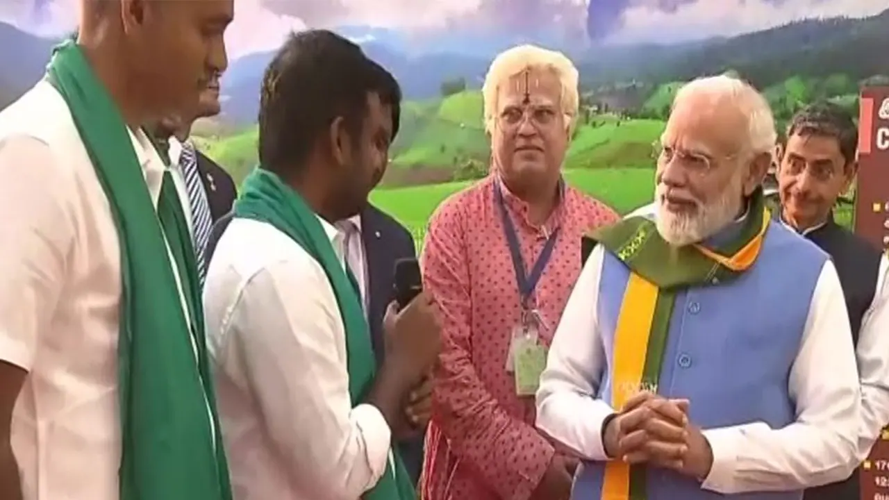 PM Modi interacting with farmers in Coimbatore (Photo/ANI) PM Modi interacting with farmers in Coimbatore (Photo/ANI)