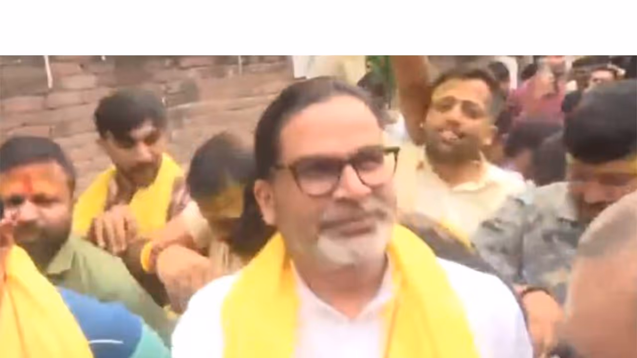 Jan Suraaj Party chief Prashant Kishore amid celebrations (Photo/ANI) Jan Suraaj Party chief Prashant Kishore amid celebrations (Photo/ANI)