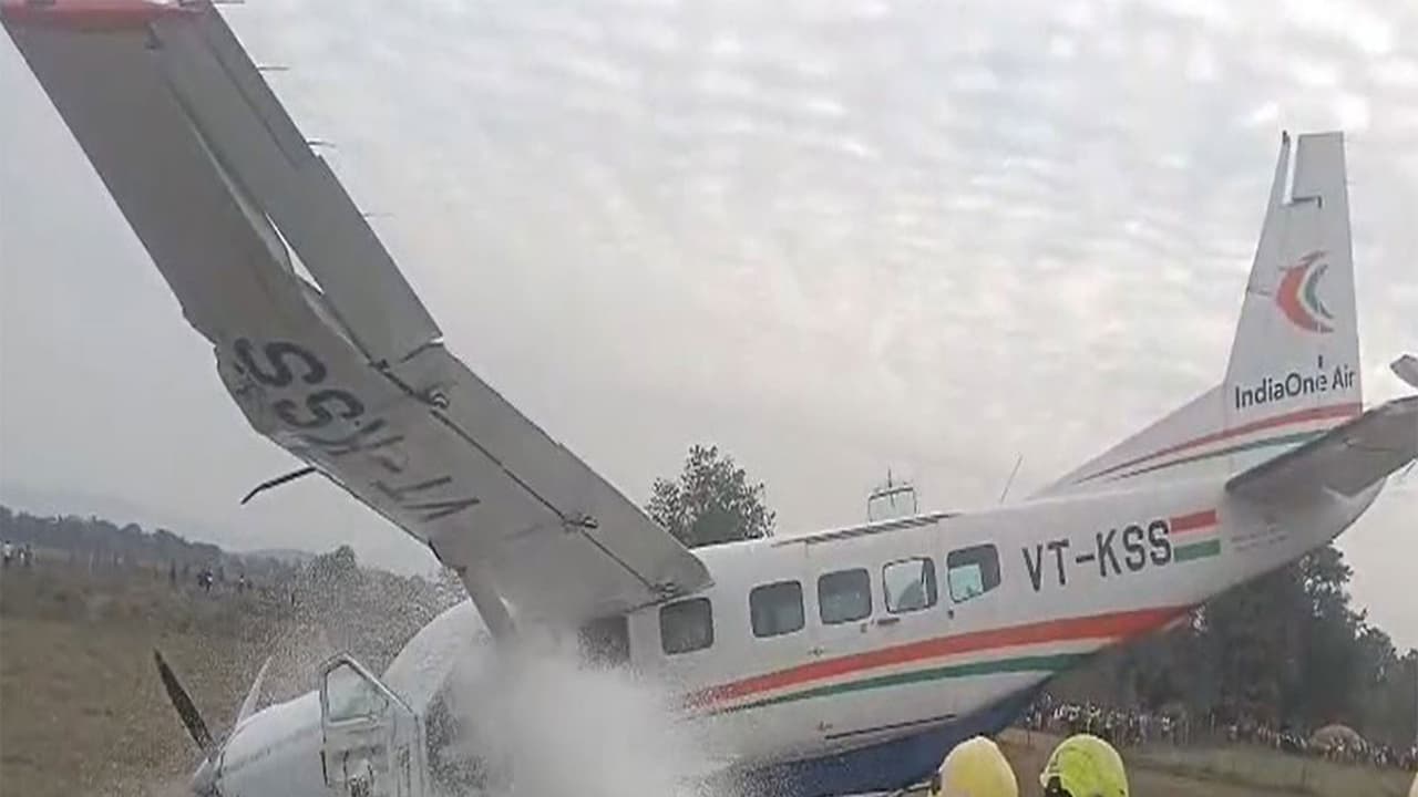 IndiaOne Air aircraft force lands near Rourkela (Photo/ANI) IndiaOne Air aircraft force lands near Rourkela (Photo/ANI)