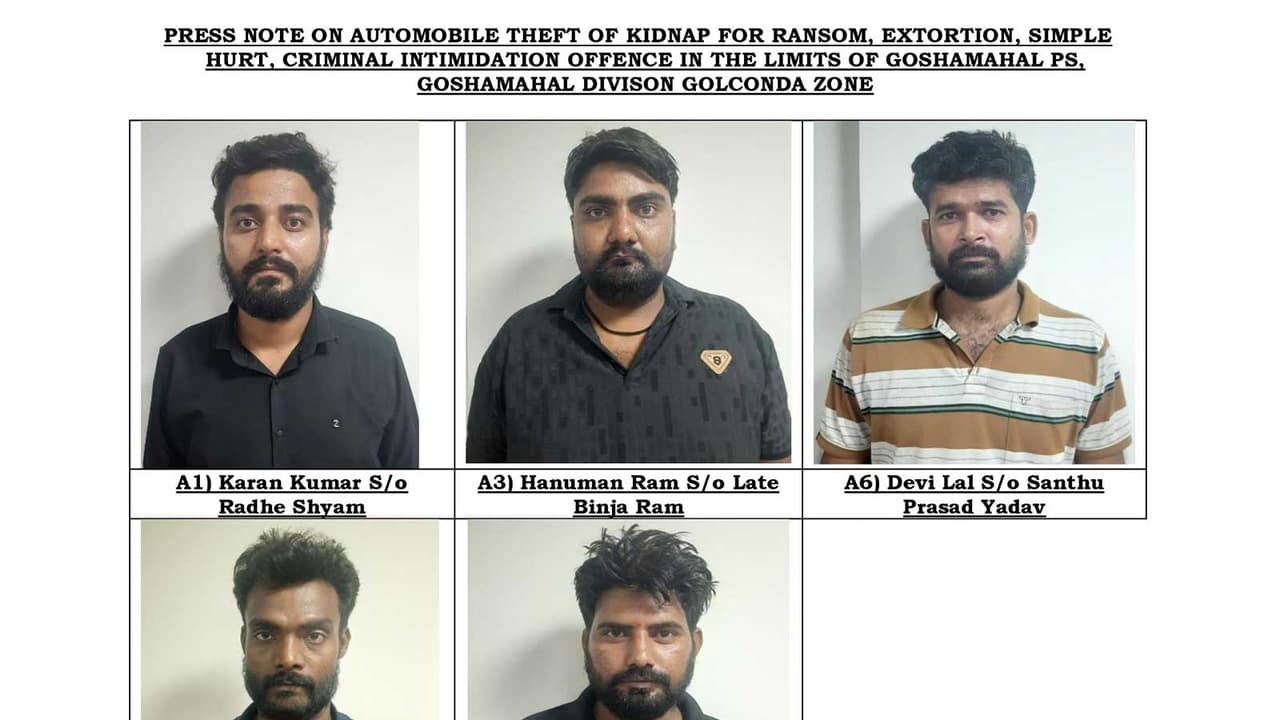 Five held for allegedly kidnapping dry fruit traders (Photo/Hyderabad Police) Five held for allegedly kidnapping dry fruit traders (Photo/Hyderabad Police)
