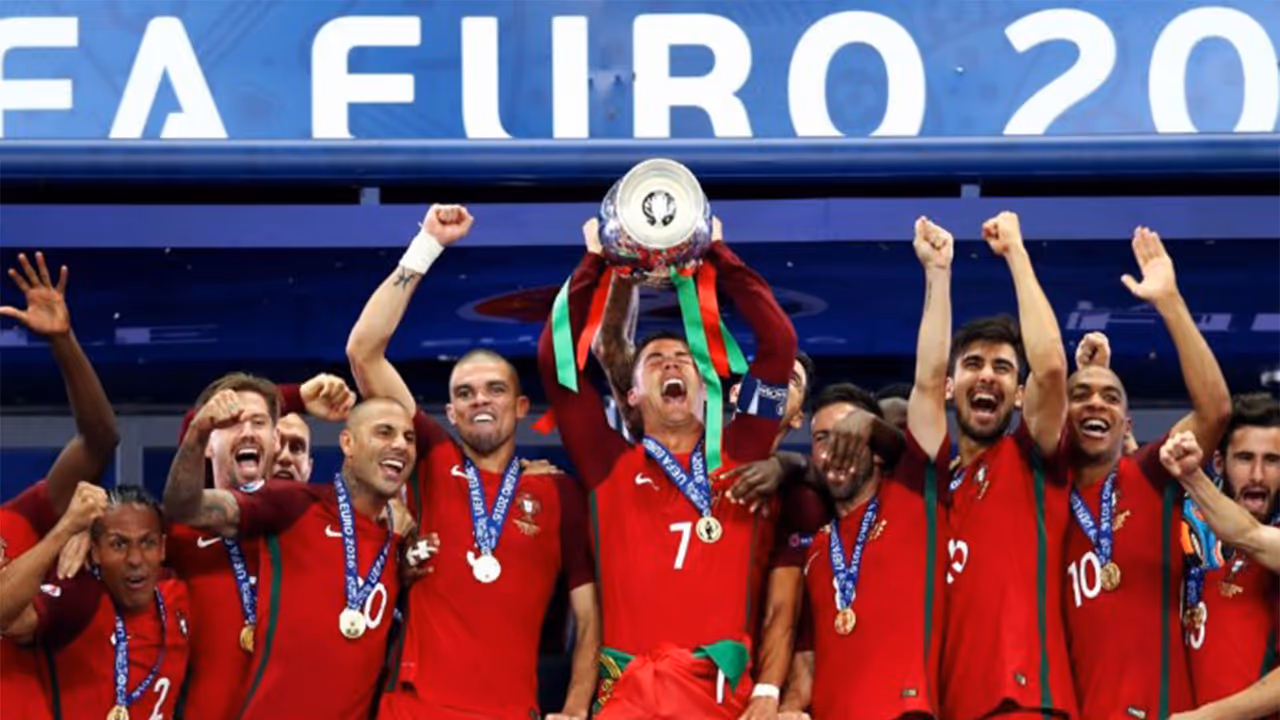 Cristiano Ronaldo and Portugal teammates lifting Euro 2016 title (Photo: Instagram/cristiano) Cristiano Ronaldo and Portugal teammates lifting Euro 2016 title (Photo: Instagram/cristiano)