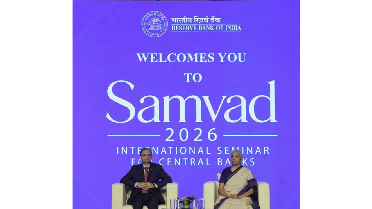 RBI Governor Sanjay Malhotra and Finance Minister Nirmala Sitharaman at SAMVAD 2026 in New Delhi (Photo/X@RBI) RBI Governor Sanjay Malhotra and Finance Minister Nirmala Sitharaman at SAMVAD 2026 in New Delhi (Photo/X@RBI)