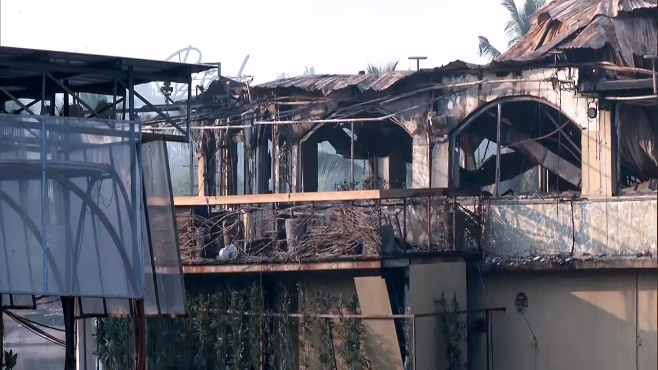 Aftermath of fire at Birch by Romeo Lane restaurant in Arpora, Goa (Photo/ANI)
