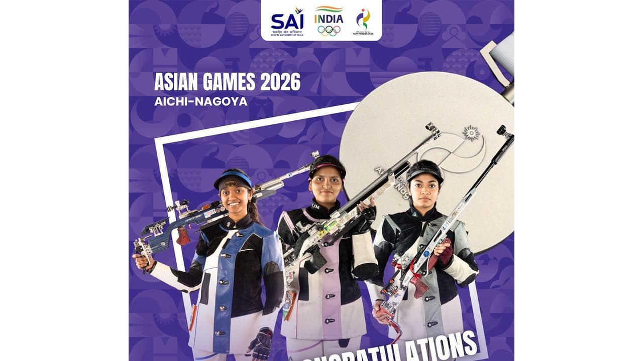 Indian women's silver medal winning Air Rifle 10 m team (Photo/@Media_SAI) Indian women's silver medal winning Air Rifle 10 m team (Photo/@Media_SAI)