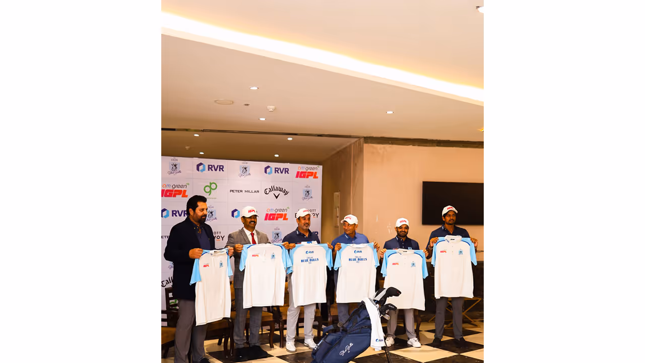 From (L TO R) IGPL CEO Uttam Singh Mundy, RVR Director Ganesh Sarnala, Golfing Icon Shiv Kapur, Golfing Legend Gaurav Ghei, Golfer Chiragh Kumar, Golfer Aryan Roopa Anand (Photo: IGPL) From (L TO R) IGPL CEO Uttam Singh Mundy, RVR Director Ganesh Sarnala, Golfing Icon Shiv Kapur, Golfing Legend Gaurav Ghei, Golfer Chiragh Kumar, Golfer Aryan Roopa Anand (Photo: IGPL)