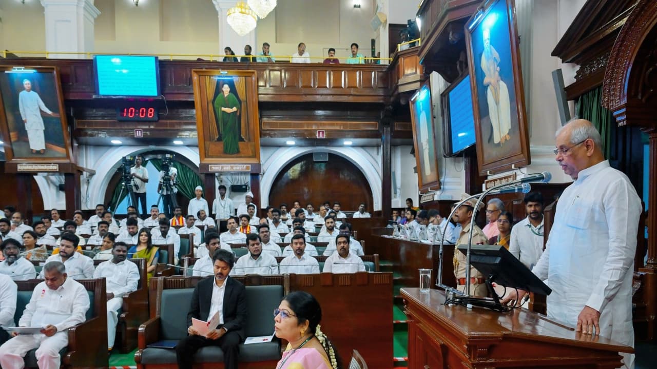 Tamil Nadu Governor addressing the first session of the 17th Legislative Assembly. (Photo/ANI) Tamil Nadu Governor addressing the first session of the 17th Legislative Assembly. (Photo/ANI)