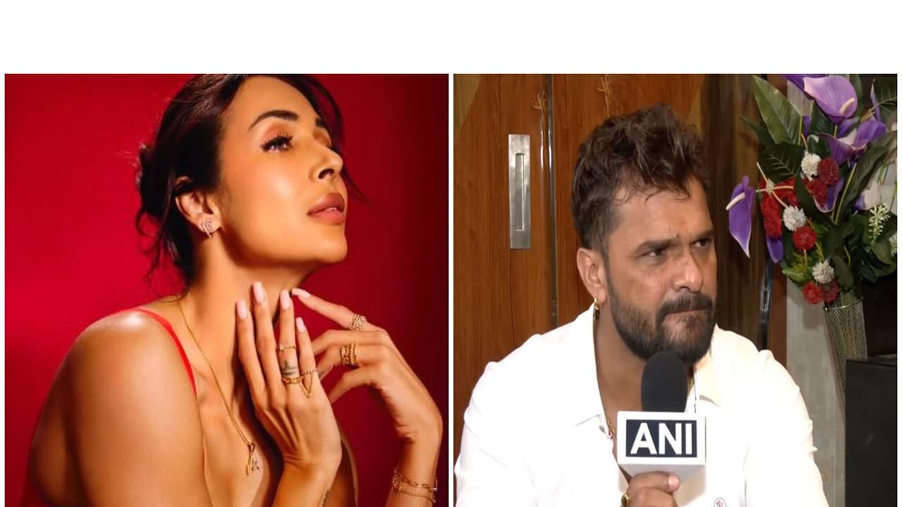 Malaika Arora, Khesari Lal Yadav (Photos/instagram/@ malaikaaroraofficia/ANI) Malaika Arora, Khesari Lal Yadav (Photos/instagram/@ malaikaaroraofficia/ANI)
