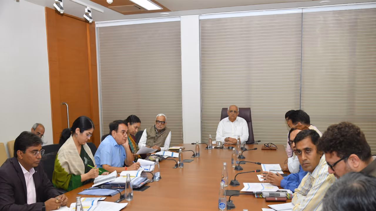Chief Minister Bhupendra Patel at a high level meeting in Gandhinagar (Photo/Gujarat CMO) Chief Minister Bhupendra Patel at a high level meeting in Gandhinagar (Photo/Gujarat CMO)