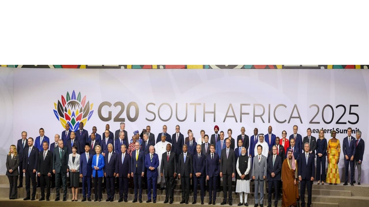Prime Minister Narendra Modi poses with fellow G20 leaders at the Johannesburg Summit. (Photo: X/@narendramodi) Prime Minister Narendra Modi poses with fellow G20 leaders at the Johannesburg Summit. (Photo: X/@narendramodi)