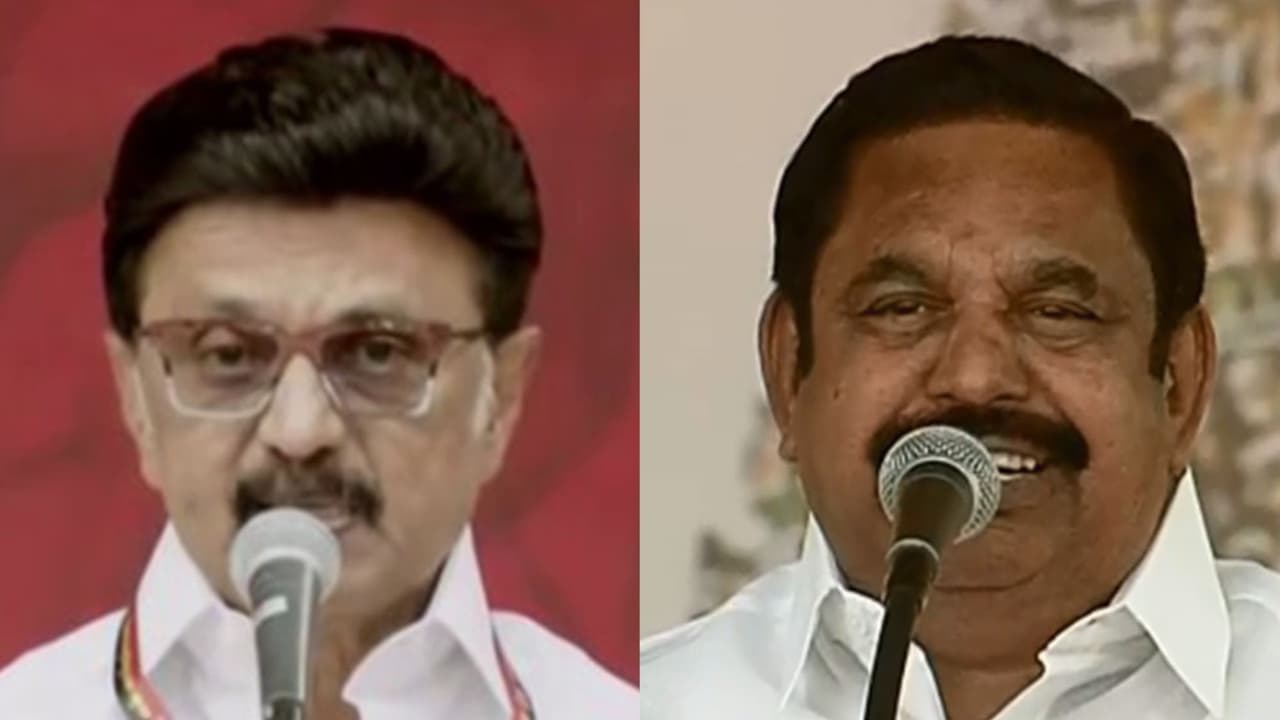 DMK Chief MK Stalin and AIADMK Chief Palaniswamy (Photo/ANI) DMK Chief MK Stalin and AIADMK Chief Palaniswamy (Photo/ANI)