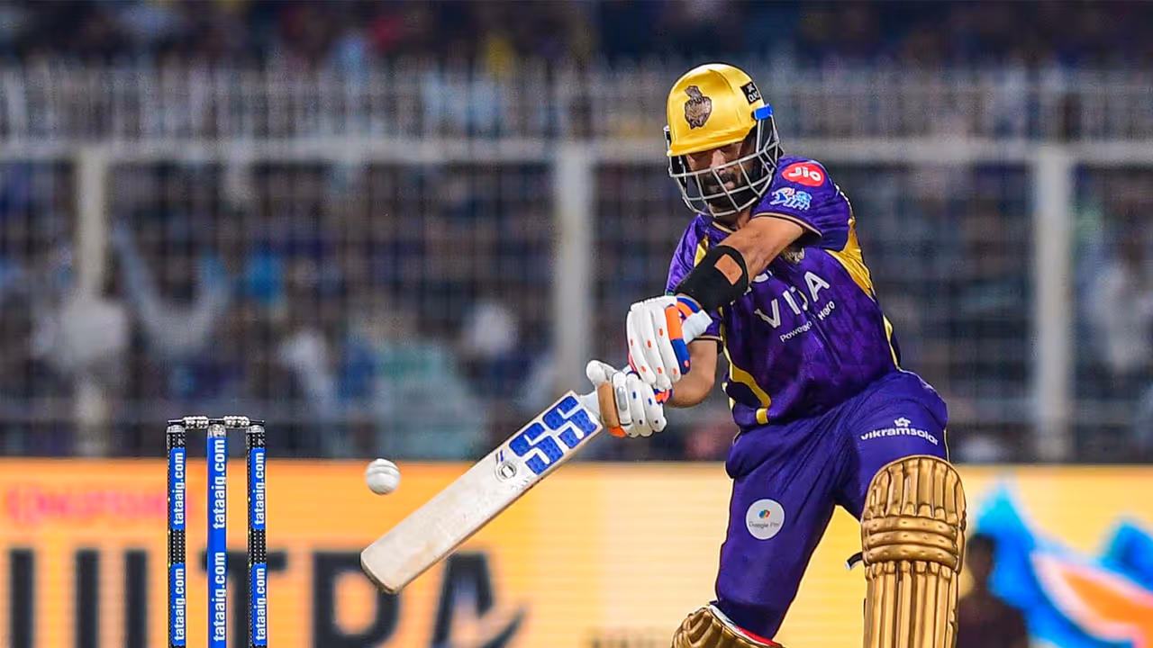 Ajinkya Rahane playing for KKR in IPL 2026. (Photo: ANI) Ajinkya Rahane playing for KKR in IPL 2026. (Photo: ANI)