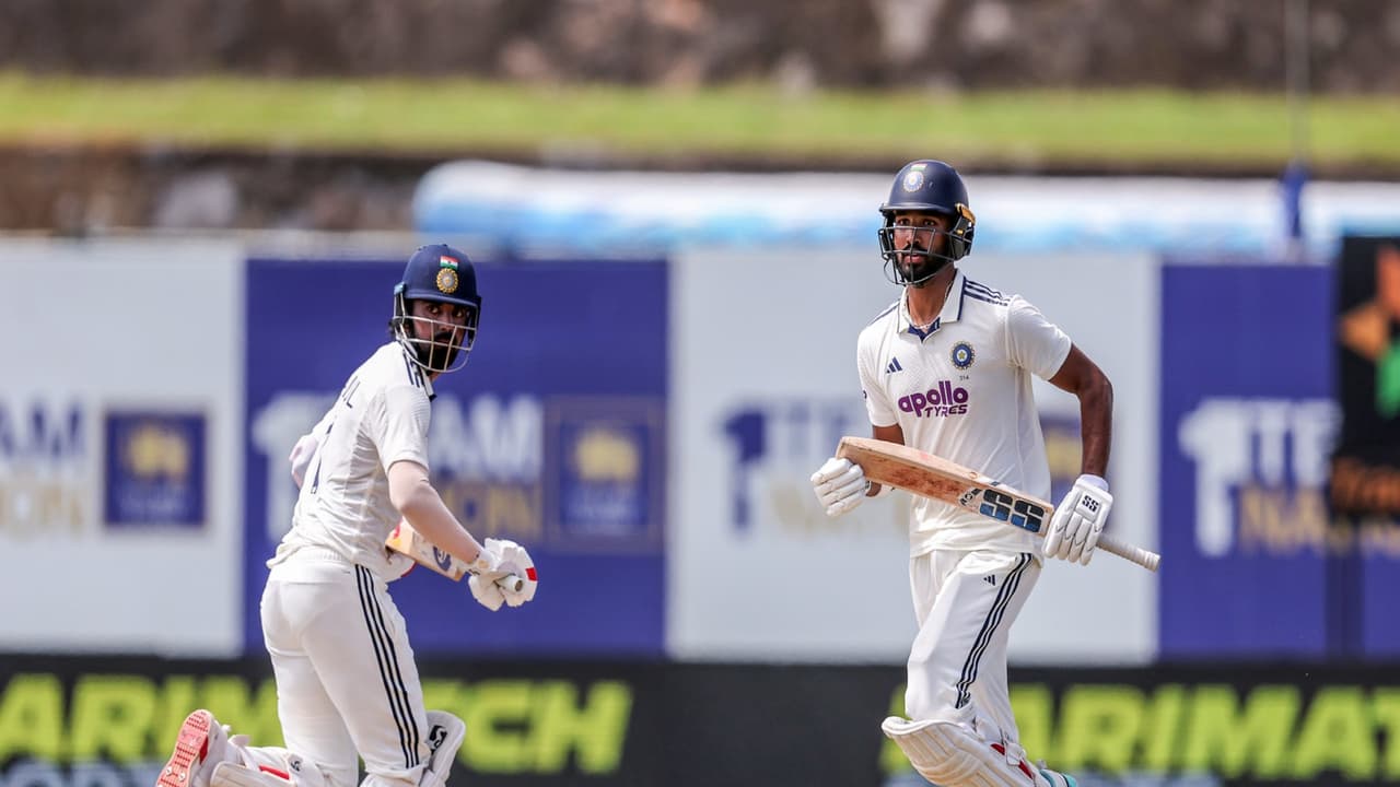 KL Rahul (L) with Devdut Padikkal in Galle Test. (Photo: ANI) KL Rahul (L) with Devdut Padikkal in Galle Test. (Photo: ANI)