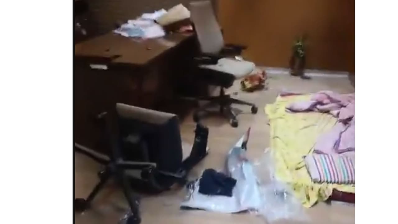 Visual of alleged attack on TMC MP Abhishek Banerjee's office (Photo/@abhishekaitc) Visual of alleged attack on TMC MP Abhishek Banerjee's office (Photo/@abhishekaitc)