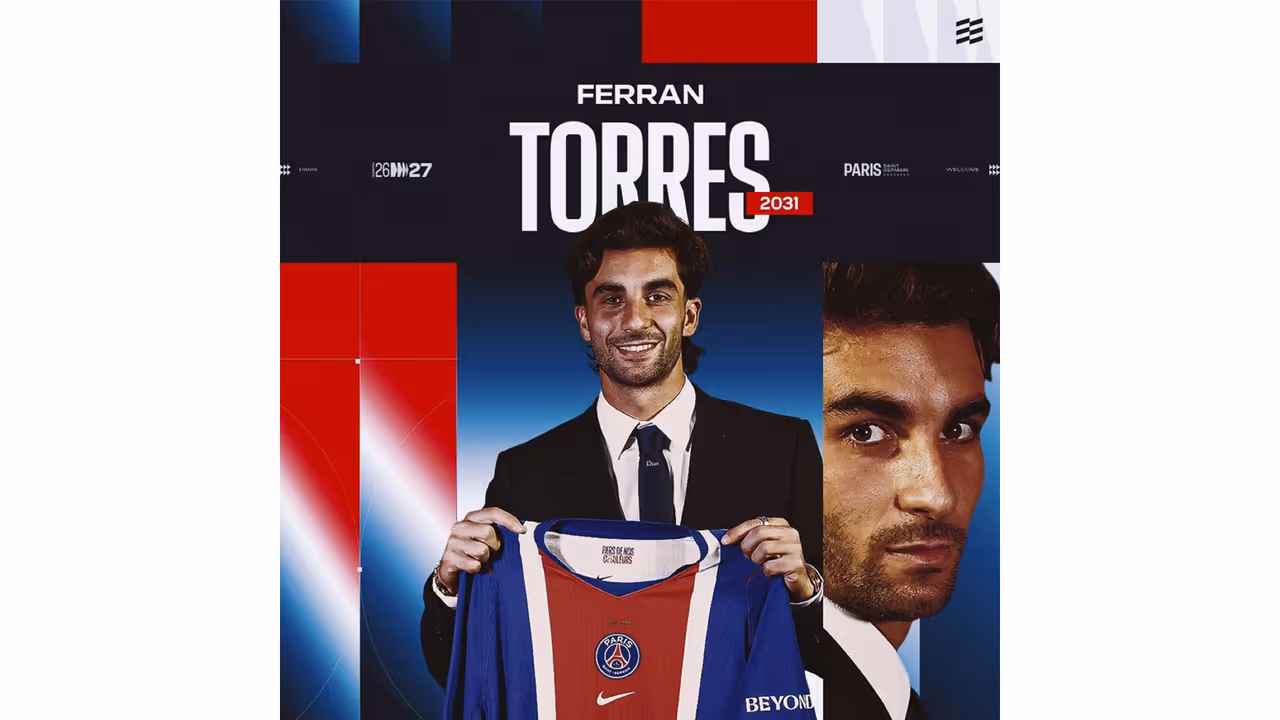 Ferran Torres has inked a deal with PSG till 2031. (Photo: @PSG_English X) Ferran Torres has inked a deal with PSG till 2031. (Photo: @PSG_English X)
