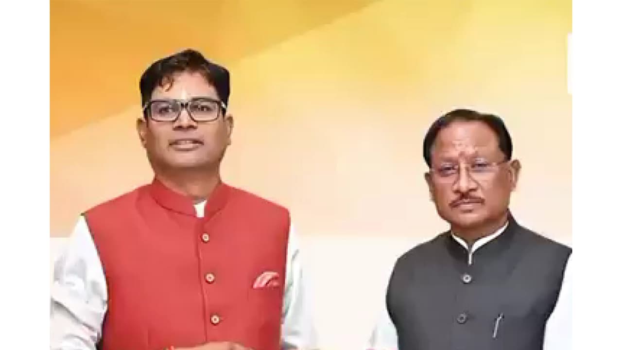 Chhattisgarh CM Vishnu Deo Sai with state Finance Minister OP Choudhary (Photo/Chhattisgarh CMO)s) Chhattisgarh CM Vishnu Deo Sai with state Finance Minister OP Choudhary (Photo/Chhattisgarh CMO)s)